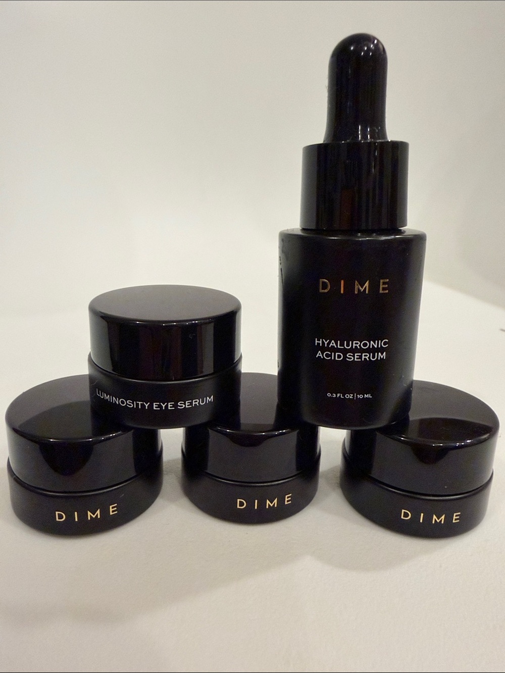 DIME Hyaluronic Acid Serum & Luminosity Eye Serum Set — Black